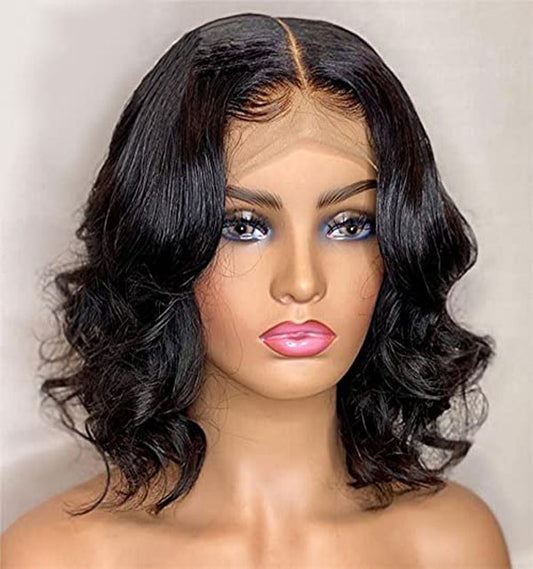 Body Wave 100% Human Hair Wig 13x4 Full Frontal Lace Wigs (Transparent) for Women