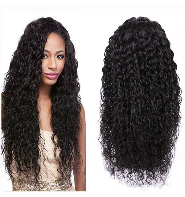 Curly Wave 100% Human Hair Wig 13x4 Full Frontal Lace Wigs (Transparent) for Women